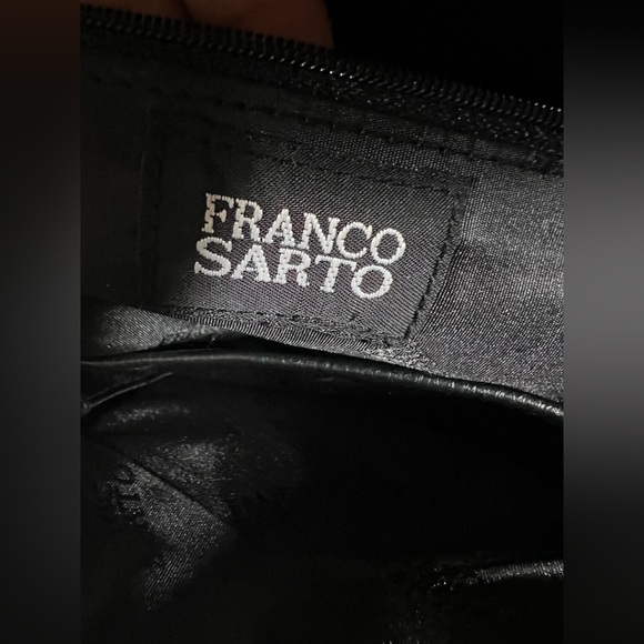 Franco Sarto Women's Black Leather Buckle Snap Double Strap Shoulder Bag - Picture 12 of 12